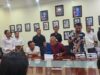 Signing ceremony of the Memorandum of Understanding (MoU) between Baywari Moris Found and the Ministry of Public Works of Timor-Leste, marking the official agreement for the Aileu road rehabilitation project.